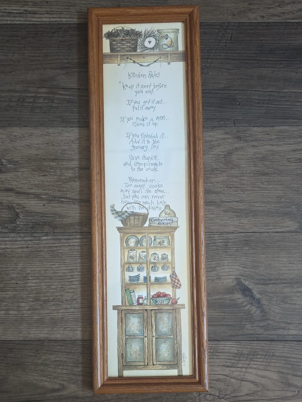 Kitchen Rules Rustic Oak-Framed Wall Art